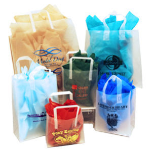 Personalized Frosted Plastic Shoppers
