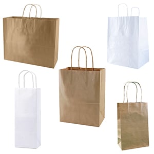 White & Brown Kraft Paper Bags