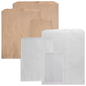 Natural Kraft & White Paper Merchandise Bags