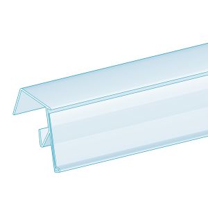 0.75” Thick Bread Rack, Clip-Over, 25° Angle 1.25”H, Clear, Ticket molding