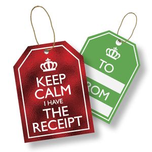 Gift Tags with Strings, Keep Calm Collection, 3-1/2" x 3-1/2"