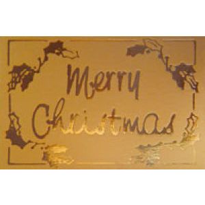 Holiday Gift Enclosure Card, Gold on Gold
