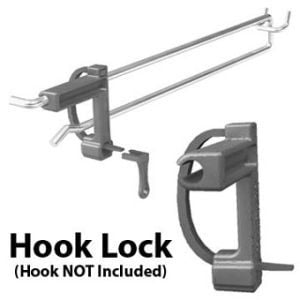 45 Retail Shop Anti- Theft Spinner or Slat wall Anti Sweep Security Display Hook Lock for Pegboard Stop lock, Black 