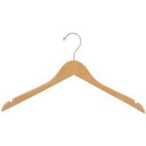 17" Natural Finish, Wood Dress Hangers