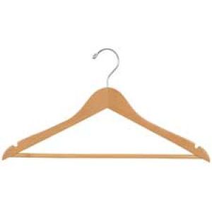 17" Natural Finish, Flat Wood Suit Hangers