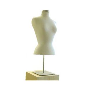 BFM/C-M CREAM JERSEY MALE DRESS BODY FORM WITH METAL BASE 