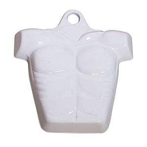 Molded Form Half Male Body, Chest, White