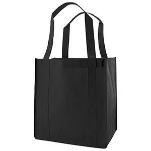 Reusable Grocery Bags, 12" x 8" x 13", Black