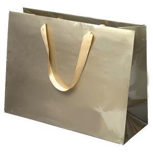 Grosgrain Ribbon Handle Euro tote shopping bags, 16"W x 6"D x 12"H (vogue)