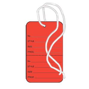 1 1/4" Red, Strung Apparel Colored Tags