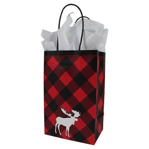Small Shopping Bag, Chalet Moose Collection, 5-1/2" x 3-1/4" x 8-3/8"