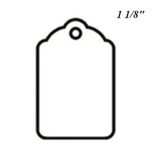 1 1/8", UnStrung Blank White Scallop Top Tags