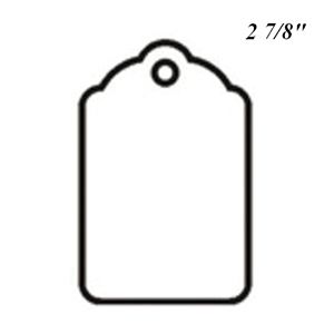 2 7/8", UnStrung Blank White Scallop Top Tags