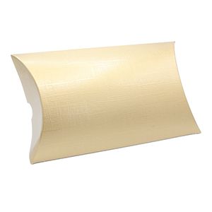 Pillow Pack, Matte Gold Linen Gift Box, 6-11/16" x 5-1/8" x 1.5"