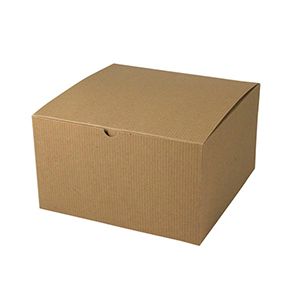 Kraft Folding Gift Boxes, 10" x 10" x 6"