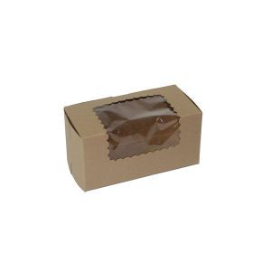 Window Cup Cake Boxes, Chocolate, 8" x 4" x 4"