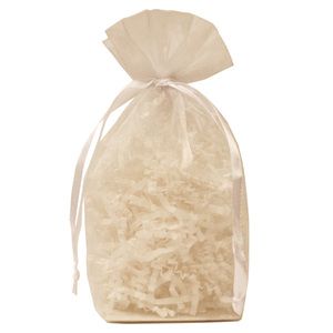 Gusseted Organza Bags, White, 5" x 8"