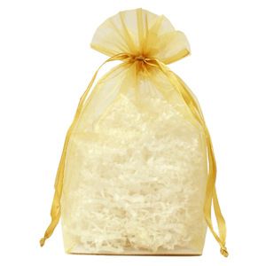 Gusseted Organza Bags, Gold, 8" x 10"