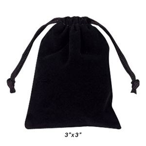 Velvet Bags, Black, 3" x 3"