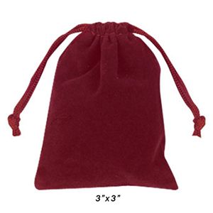 Velvet Bags, Burgundy, 3" x 3"