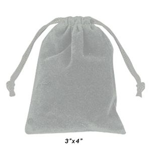 Velvet Bags, Grey, 3" x 4"