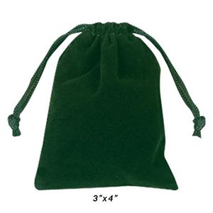 Velvet Bags, Hunter Green, 3" x 4"