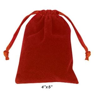 Velvet Bags, Red, 4" x 5"