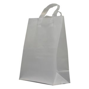 Clear Frosted Shoppers with Loop Handles, 10" x 5" x 13" x 5"
