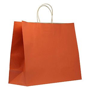 Terra Cotta, Large Recycled Paper Shopping Bags, 16" x 6" x 13" (Vogue)
