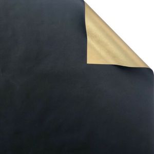 Black & Gold Kraft, Double Sided Gift Wrap