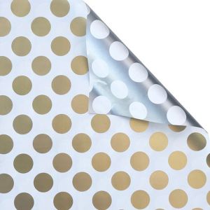 Gold & Silver Dot, Double Sided Gift Wrap