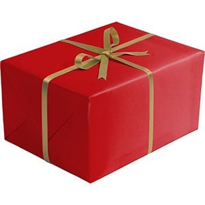 Double Sided Gift Wrap, Red & Gold Kraft