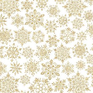 Sparkleflake Gold White, Snowflake Gift Wrap