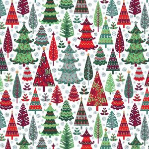 Holographic Trees, Christmas Patterns Gift Wrap