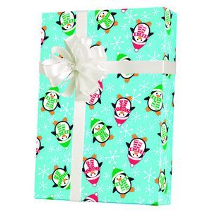 Roly Poly Penguins, Holiday Animal Gift Wrap