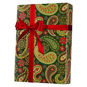 Holiday Paisley, Mistletoe Gift Wrap