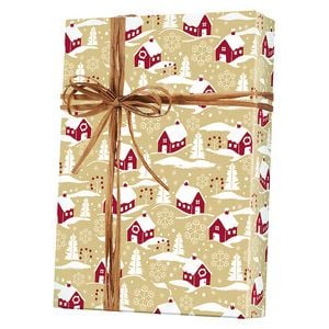 Home For Christmas/Kraft, Snowflake Gift Wrap