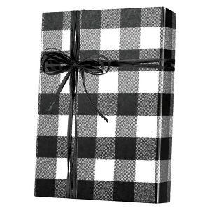 Buffalo Plaid Black/White, Christmas Patterns Gift Wrap
