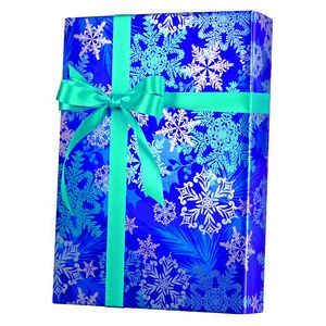 Snowflake Swirl /metallized, Snowflake Gift Wrap