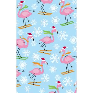 Skiing Flamingos, Holiday Animal Gift Wrap