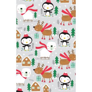 Ski, Skate & Slide, Holiday Animal Gift Wrap