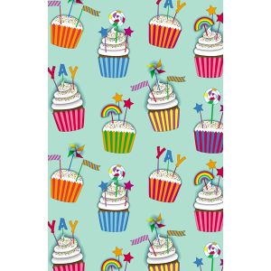 Banner Year With Teal Choke, Party & Celebration Gift Wrap