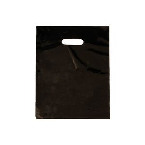 Black, Medium Gloss Heavy Duty Merchandise Bags, 9" x 12"
