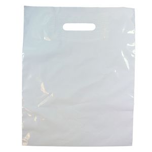 White, Medium Patch Handle Plastic Merchandise Bags