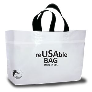 ReUSAble' White, Ameritote Soft Loop Carryout Bags