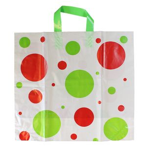 Dots, Printed Plastic Holiday Bags, 16" x 15" x 6"