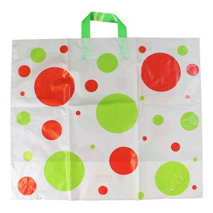 Dots, Printed Plastic Holiday Bags, 22" x 18" + 8"