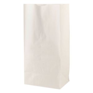#12 White paper grocery bags, 7-1/8" x 4-3/8" x 13-15/16"