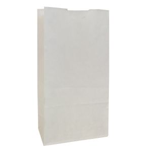#2 White paper grocery bags, 4-1/4" x 2-3/8" x 8-3/16"