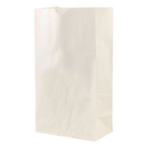 #6 White paper grocery bags, 6" x 3-5/8" x 11-1/16"
